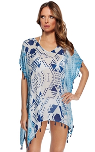 4708Beach Chiffon Poncho with tassels
